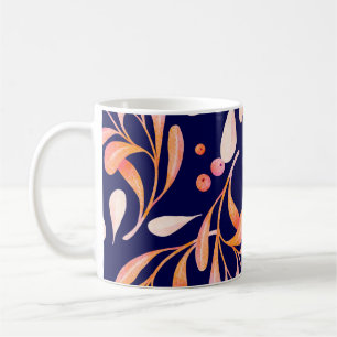 Vattenfärgen, sömlös mönster. Rustik botanisk mörk Kaffemugg