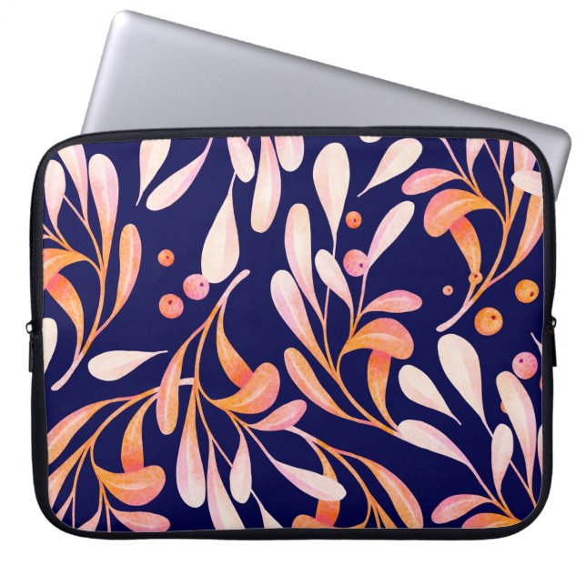 Vattenfärgen, sömlös mönster. Rustik botanisk mörk Laptop Fodral (Framsidan)