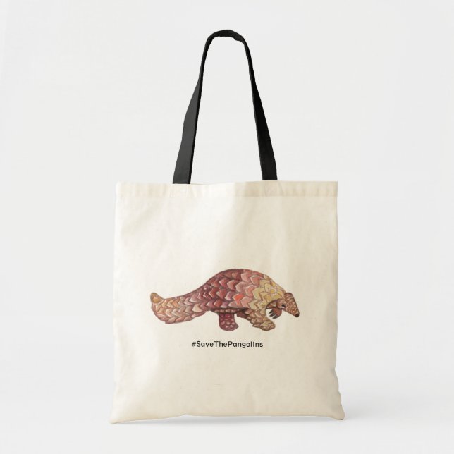 Vattenfärgen Spara Pangolins Tote Tygkasse (Framsidan)