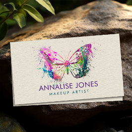 Vattenfärgen Stänk Butterfly på Canvas Visitkort