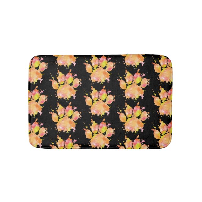 Vattenfärgen Stänk Hund Paw Skriv ut Mönster Bath  Badrumsmatta (Framsidan)