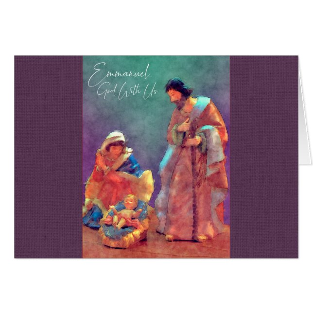 Vattenfärgen stil i lila hälsningskort (Framsidan Horizontal)