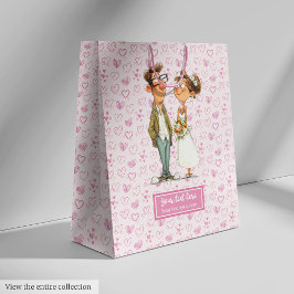 Vattenfärgen Tecknad Bröllop par Humor Gift Bag 