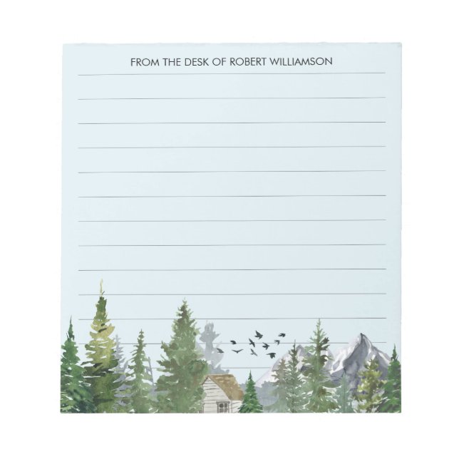 Vattenfärgen Träd Naturskogar Längda i Anteckningsblock (Framsida)