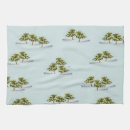 Vattenfärgen Träd på Tea Towels Kökshandduk