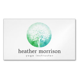 Vattenfärgen Träd Yoga och Hälsa Magnetic Visitkortmagnet