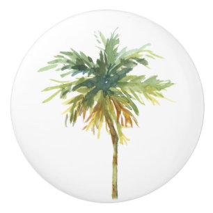 Vattenfärgen Tropical Handflatan Träd Knopp
