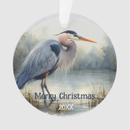 Vattenfärgen Underbar Blå Heron Bird Wildlife Natu
