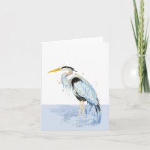 Vattenfärgen Underbar Blå Heron Bird Wildlife Natu Anteckningskort