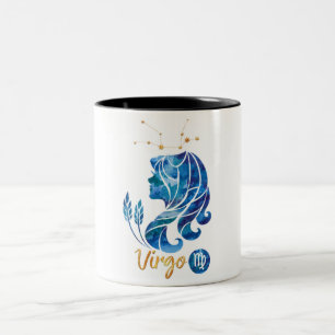 Vattenfärgen Våg Zodiac-tecken/Astrologi Två-Tonad Mugg