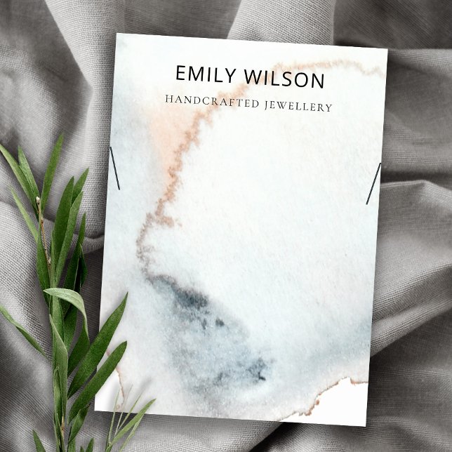 VATTENFÄRGEN VÅGAR NECKLACE VISNING AV AQUA BLUE G VISITKORT (Skapare uppladdad)