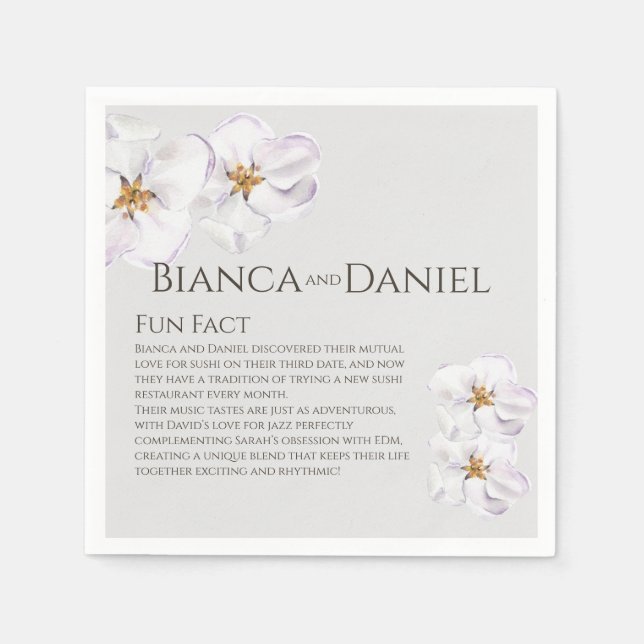 vattenfärgen vår blommar Napkins-Roligt fakta Pappersservett (Framsidan)