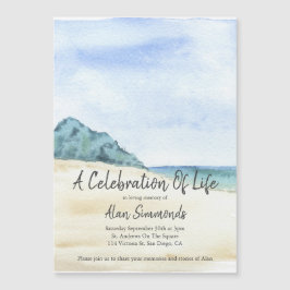 Vattenfärgen Vatten Beach Firande Life Magnetisk Inbjudningskort