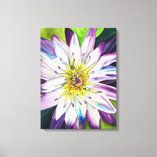 Vattenfärgen vatten lilies bra art canvastryck (Framsida)