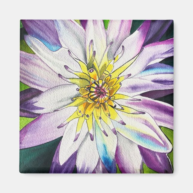 Vattenfärgen vatten lilies bra art magnet (Framsidan)