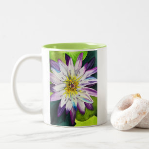 Vattenfärgen vatten lilies bra art Två-Tonad mugg