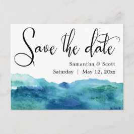 Vattenfärgen Vattentätt med blå Grönt Modern Spara Meddelande Vykort