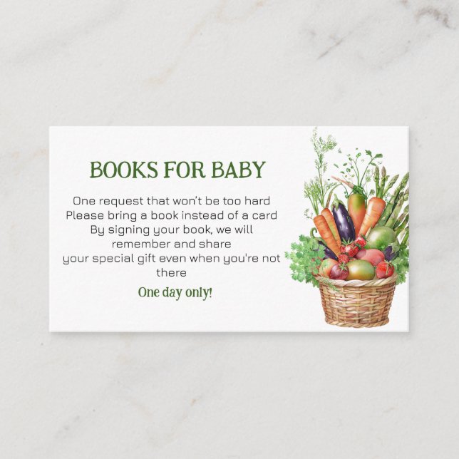 Vattenfärgen Vegetable Farmers Market Bokar för Ba Tilläggskort (Framsida)