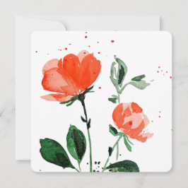 Vattenfärgen Vermiljon Ro Greeting Card Julkort