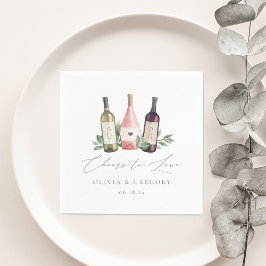 Vattenfärgen Vin och botaniska turer till Kärlek Pappersservett