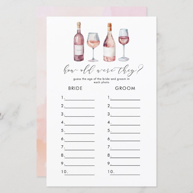 Vattenfärgen Vino före spel för Möhippa av lövspel (Fram/baksida)