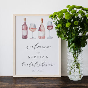 Vattenfärgen Vino före välkomstsignatur för Vows Poster