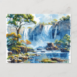 Vattenfärgen Waterfall Victoria Falls Natature Helg Vykort