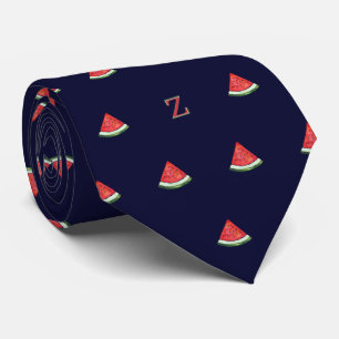Vattenfärgen Watermelon Slice Monogram Inledande b Slips