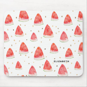 Vattenfärgen Watermelon Slices Mönster Personlig Musmatta