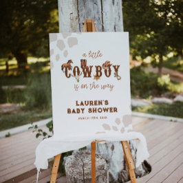 Vattenfärgen Western en liten Pojke-skugga i Cowbo Poster