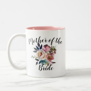 Vattenfärgens Blommigt Dusty Ro Mor Bride Bröllo Två-Tonad Mugg
