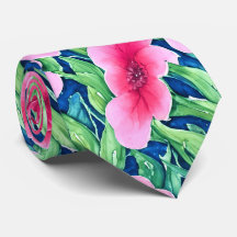 Vattenfärgens Blommigt Neck Tie