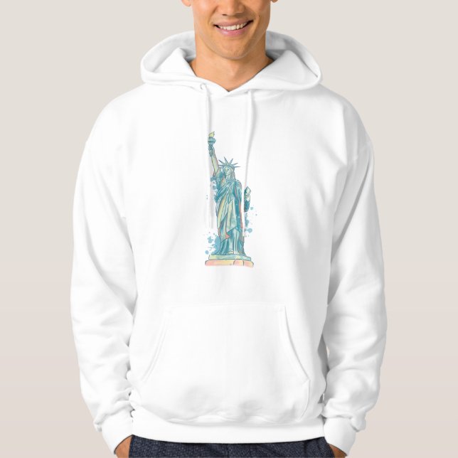 VATTENFÄRGENS FRIHETSGUDINNAN HOODIE (Framsida)