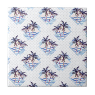 Vattenfärgens Lila Geometric Handflatan Träd Mö Kakelplatta