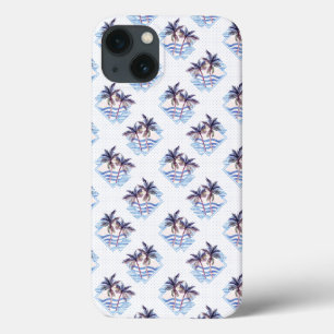 Vattenfärgens Lila Geometric Handflatan Träd Mönst