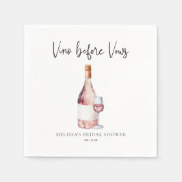 Vattenfärgens Rosa Vino före Vows-Möhippa Pappersservett