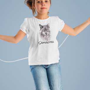 Vattenfärgens Varg Personlig namn T Shirt