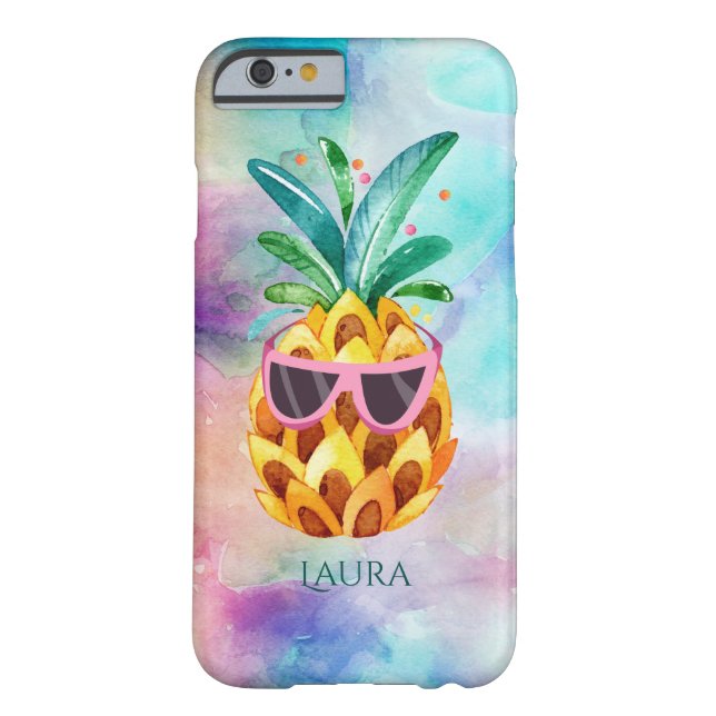 Vattenfärger ananas med Lila solglasögon Case-Mate iPhone Skal (Baksidan)
