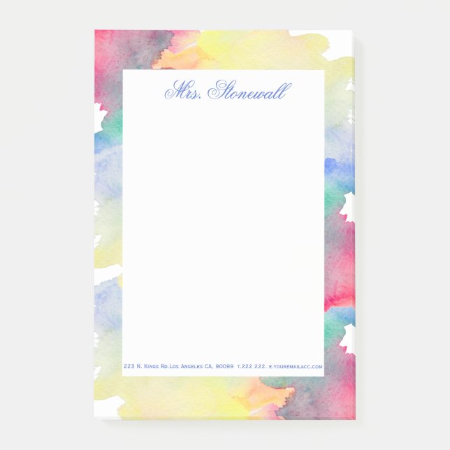 Vattenfärger Färgformsdesign Post-it Block (Framsida)