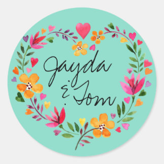 Vattenfärger Floter Hjärtat Utandning | FÖRÄNDRING Runt Klistermärke