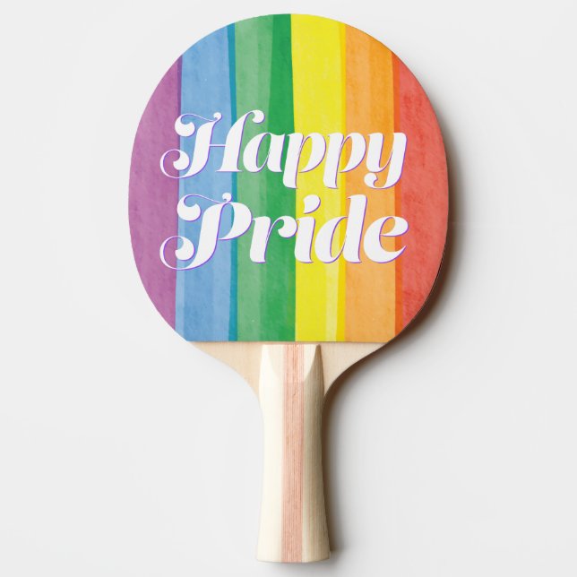 Vattenfärger Glad Pride Regnbåge Pingisracket (Baksidan)