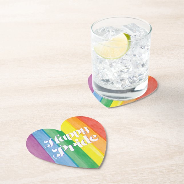Vattenfärger Glad Pride Regnbåge Underlägg Papper (Insitu)