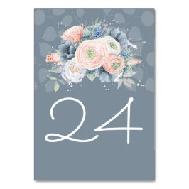 Vattenfärger i Blommigten Slate Blue och Dusty Ro Bordsnummer