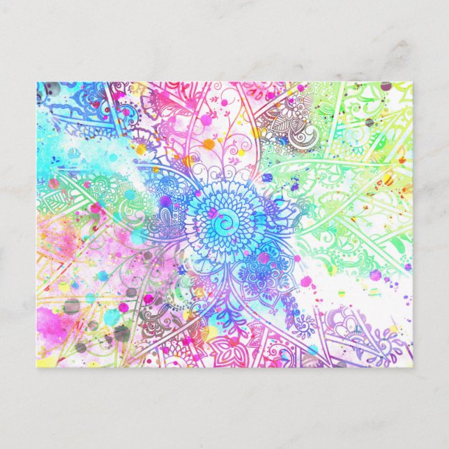 Vattenfärger i hand plockade för design av juteblo vykort (Framsida)