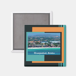 Vattenfärger i Oranjestad, Aruba Magnet