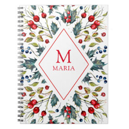 Vattenfärger Julhosta, monogram Anteckningsbok