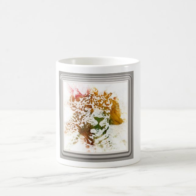 Vattenfärger - Leopard Kaffemugg (Center)