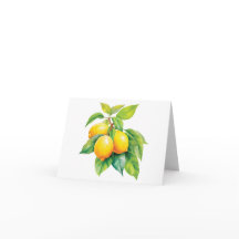 Vattenfärger på Sicilien - Citronanteckningskort