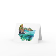 Vattenfärger på Sicilien - Seaside Note Card