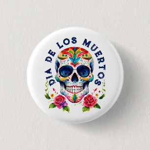 Vattenfärger Retro Sugar Skull Knapp